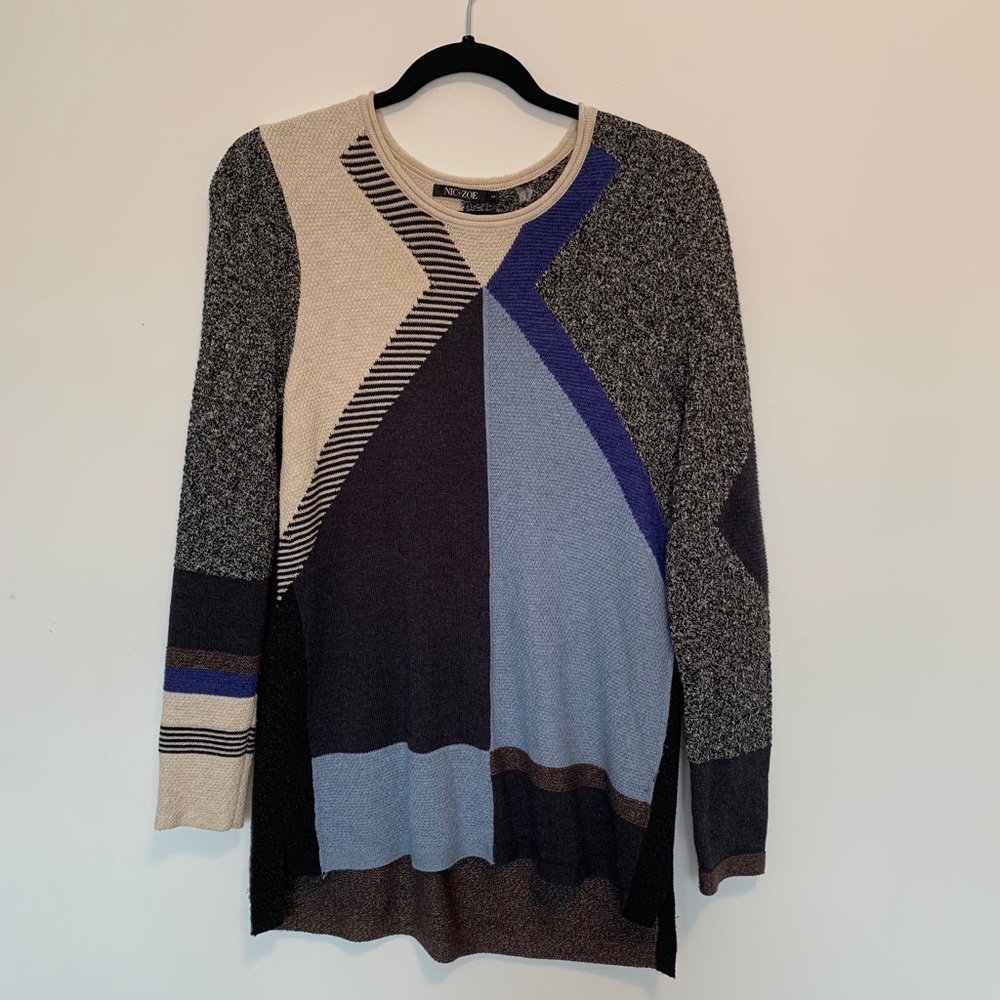 MAKE AN OFFER! NIC+ZOE Blue & Gray Long Sweater